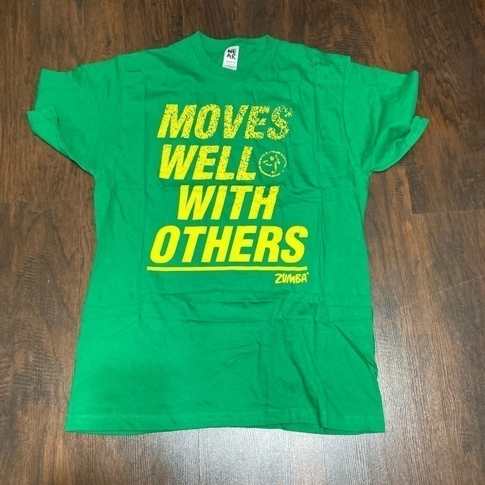 ZUMBA T-Shirt “MOVES WELL WITH OTHERS” customazible 100% cotton Large new - Picture 4 of 5